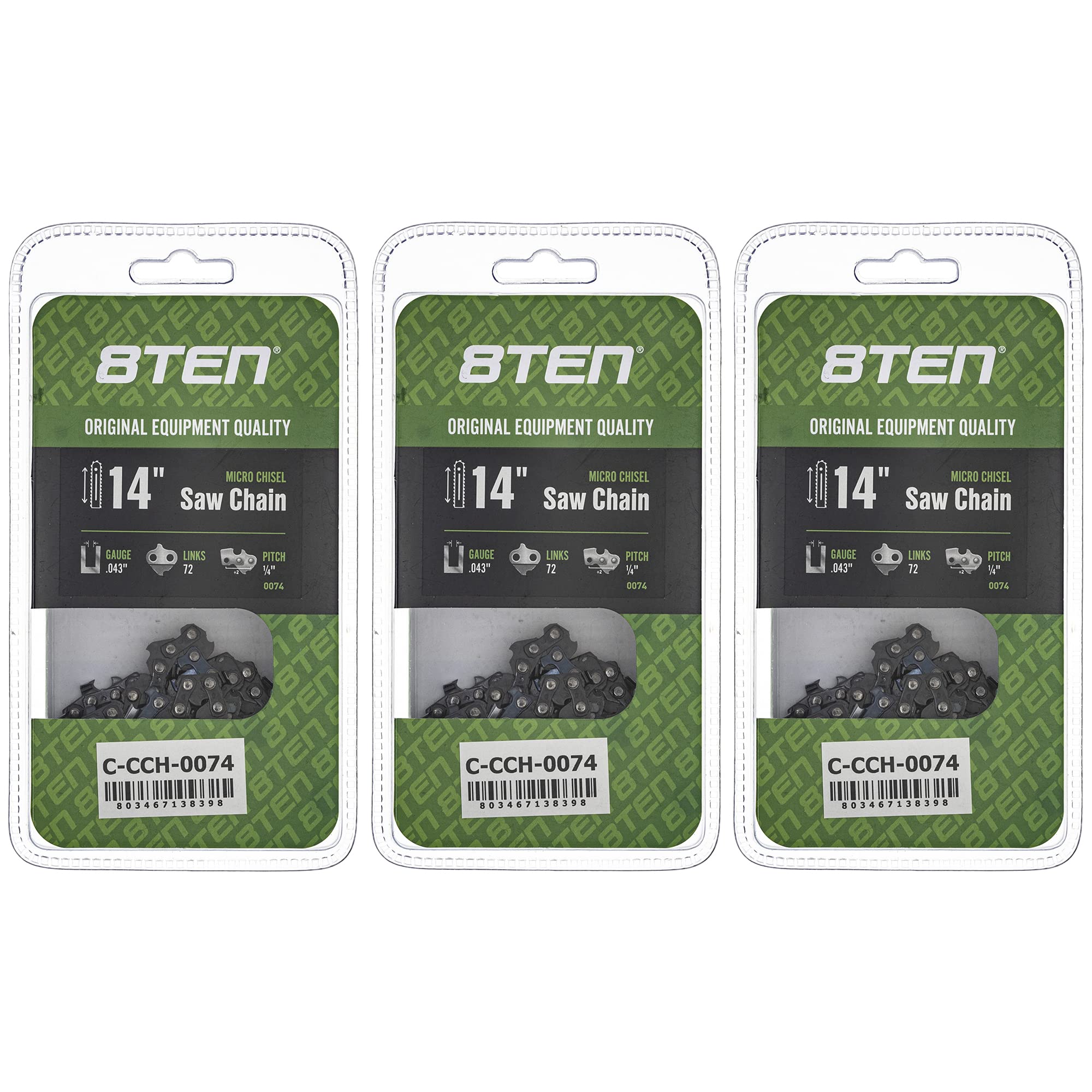 Amazon.com: 8TEN Micro Chisel Chainsaw Chain 14 Inch .043 1/4 72DL